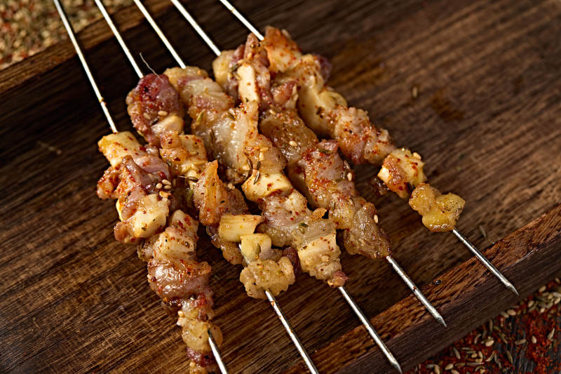 炭烤美味羊肉筋图片