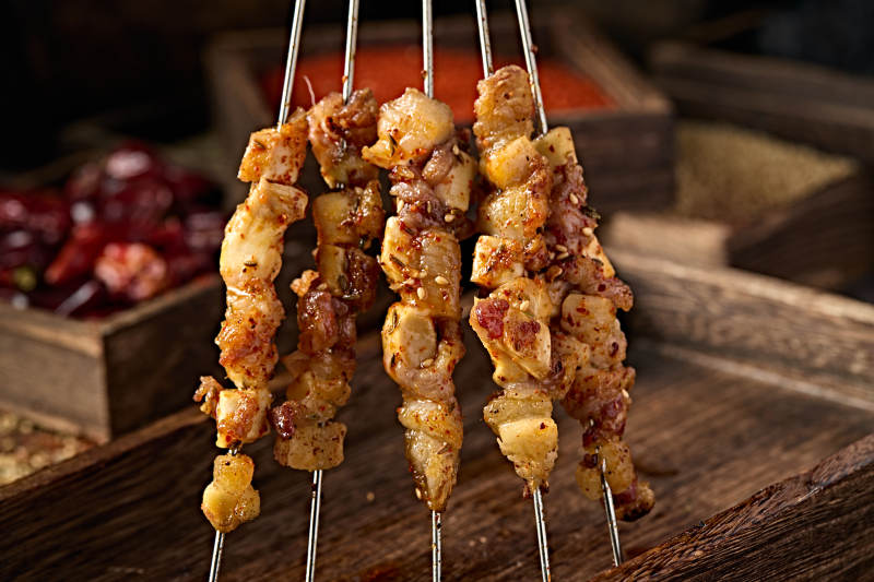 炭烤美味羊肉筋图片