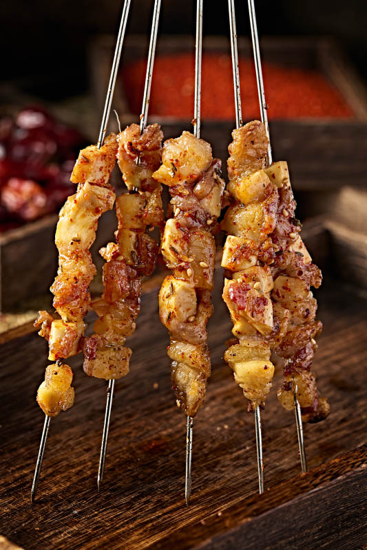 炭烤美味羊肉筋图片