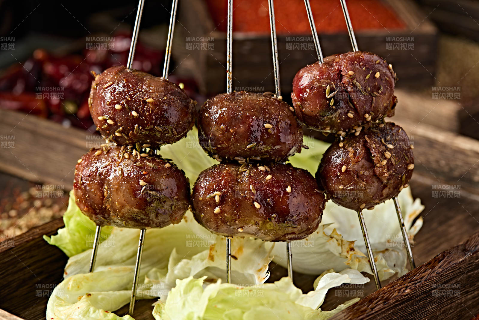 特色美味烧烤炭烤自制QQ肠图片