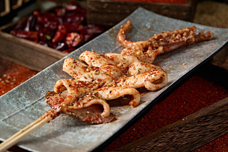 风味铁板香烤大鱿鱼图片