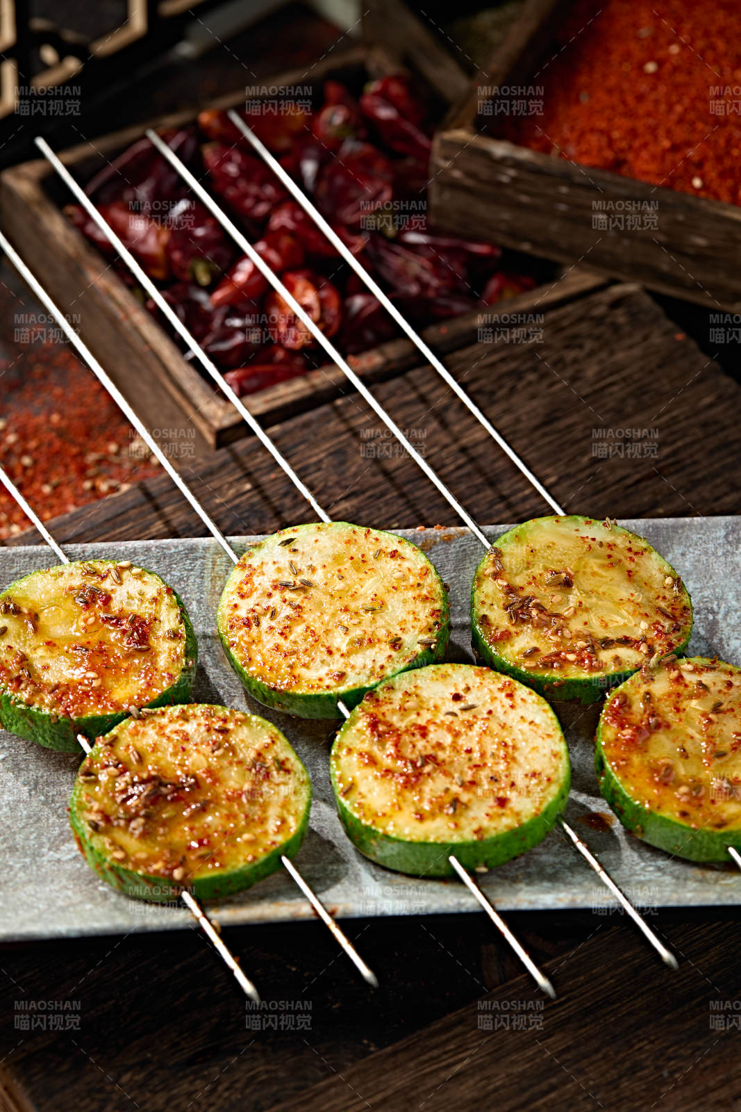 美味炭烤西葫芦片图片
