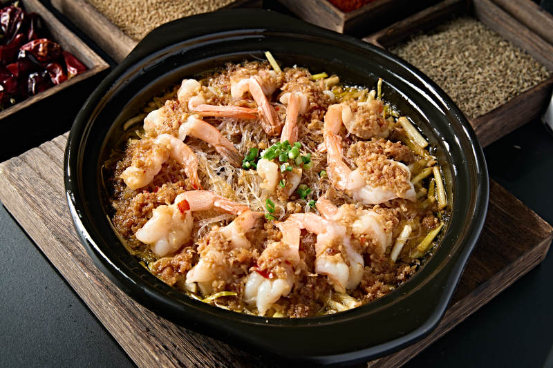 砂锅蒜蓉粉丝大虾煲图片