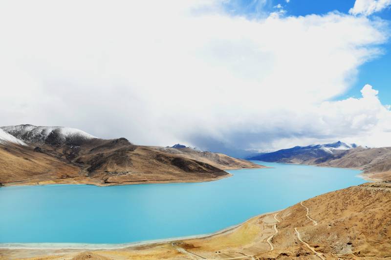 西藏 高原蓝湖风光图片