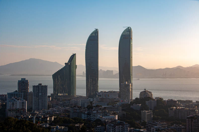 厦门双子塔地标建筑群图片