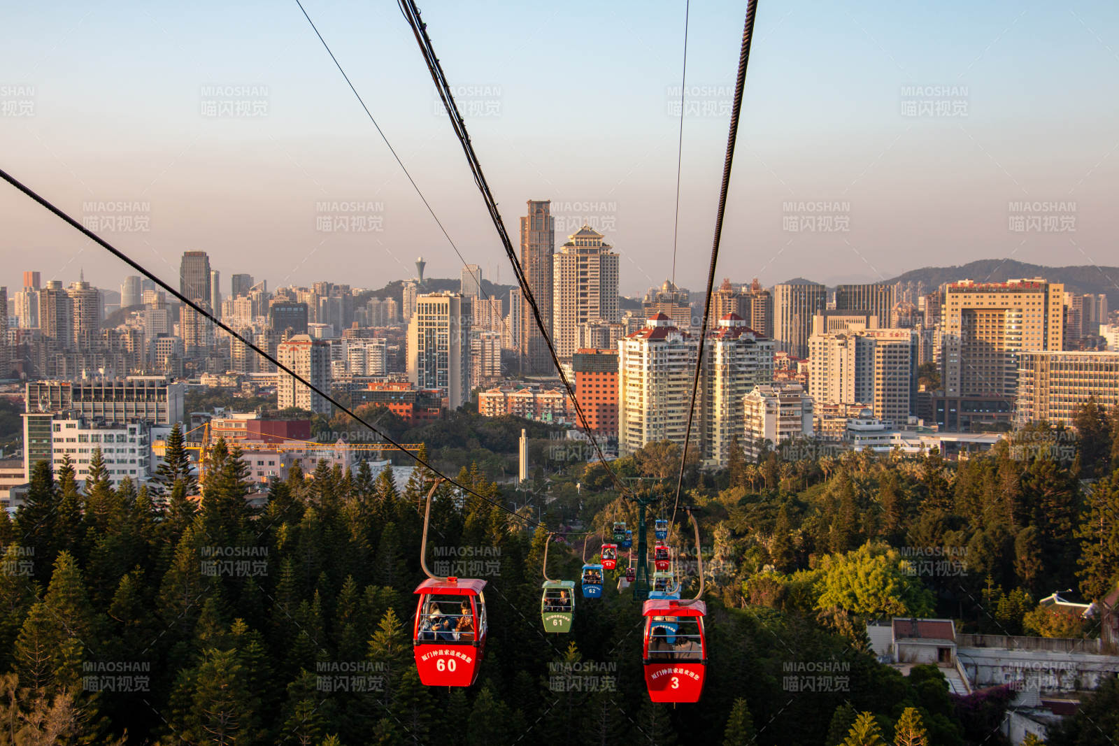 厦门钟鼓索道城市缆车风光图片