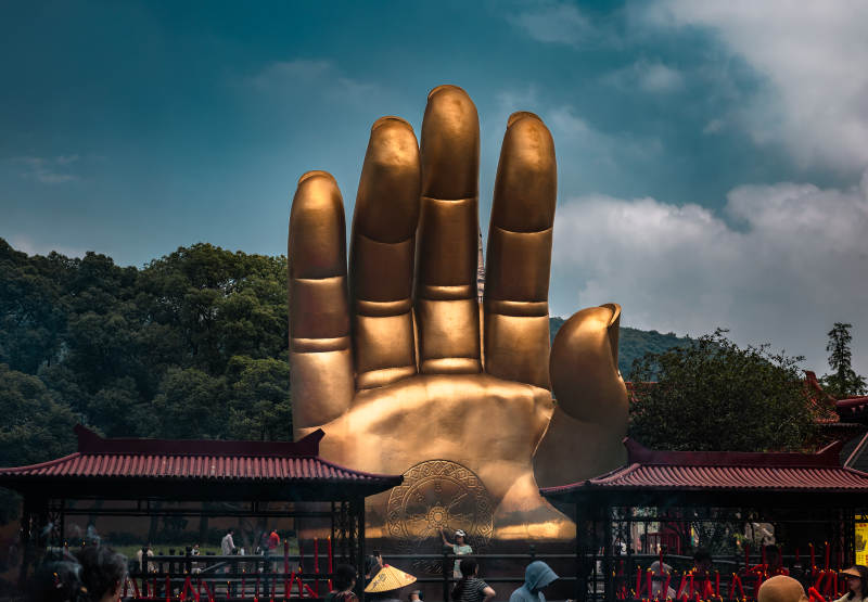 金色巨手佛像  无锡灵山图片