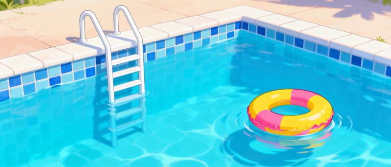 泳池夏日清凉图片