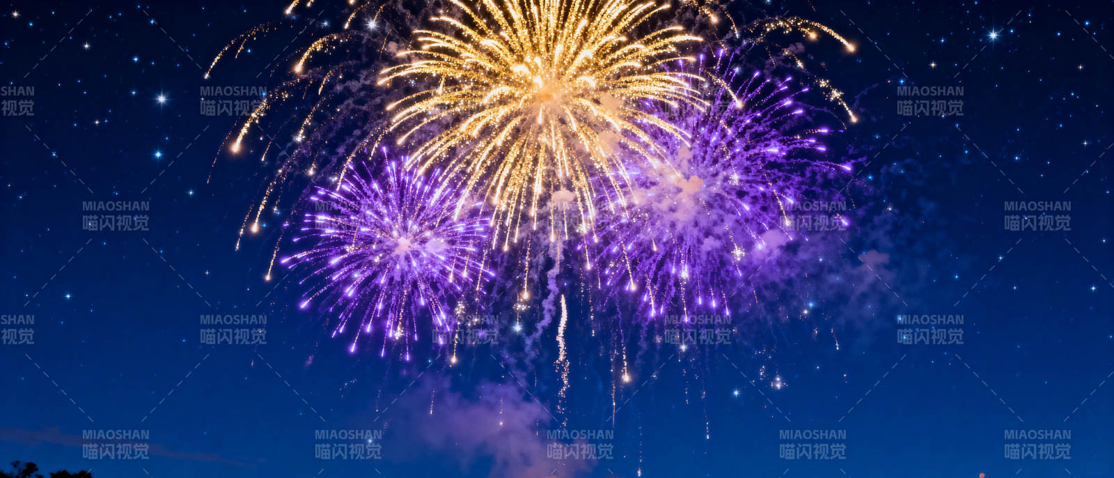 璀璨烟花夜空绽放图片