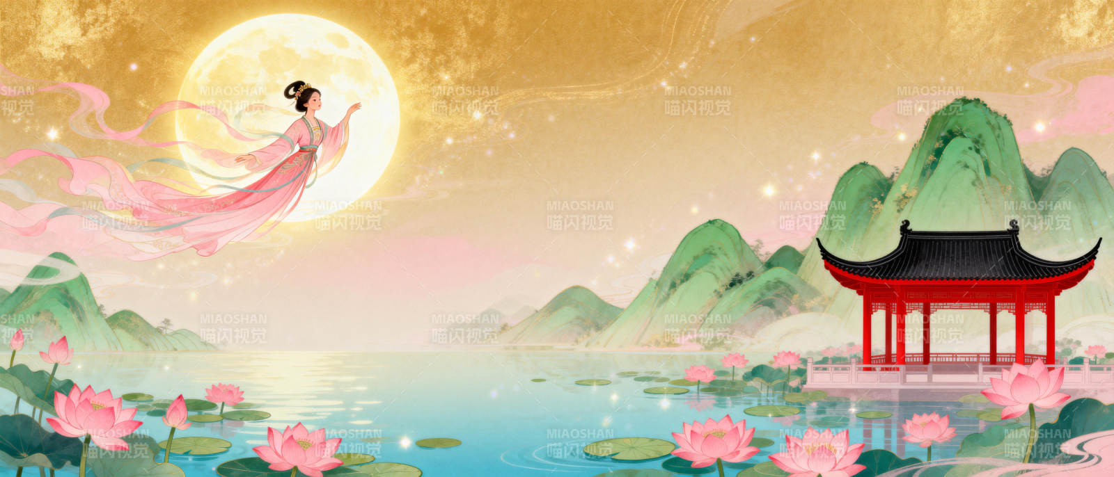 嫦娥飞天赏月图片