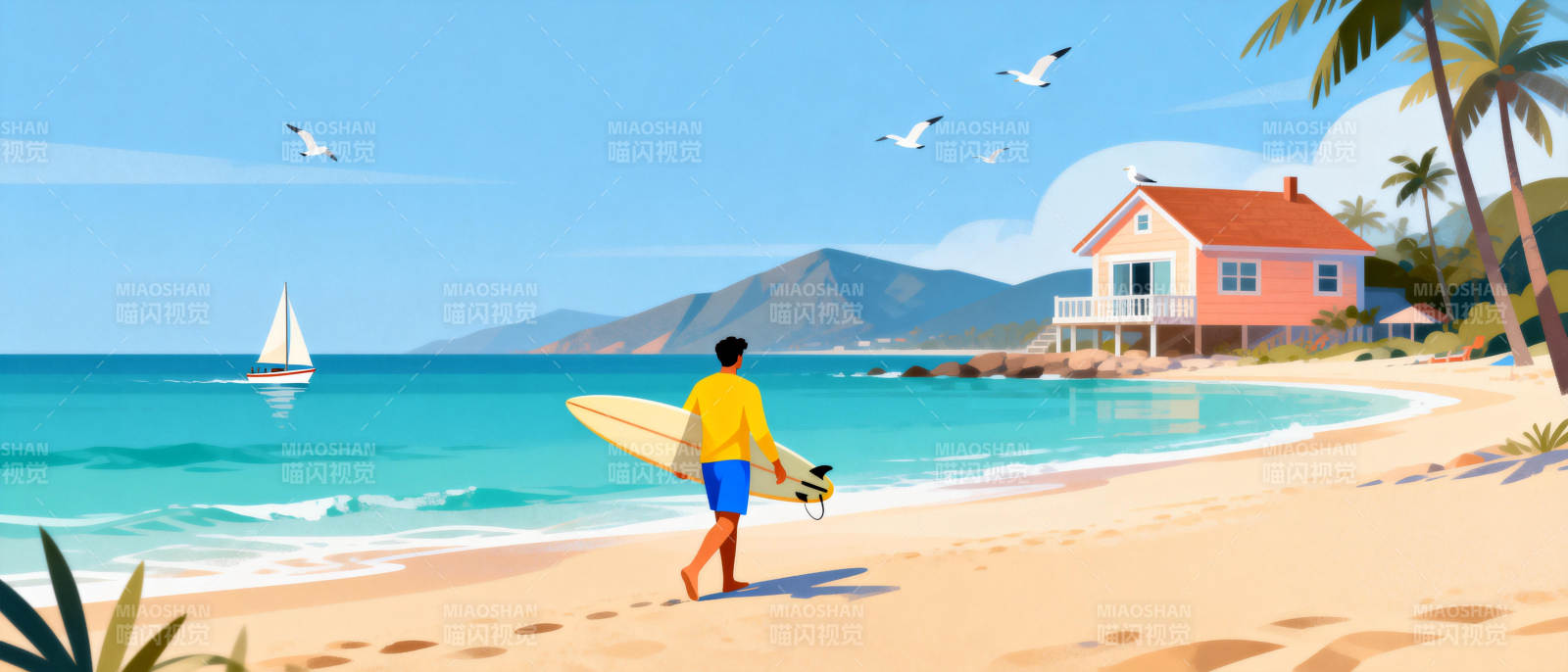 海滩冲浪之旅图片