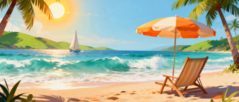 热带海滩风光图片