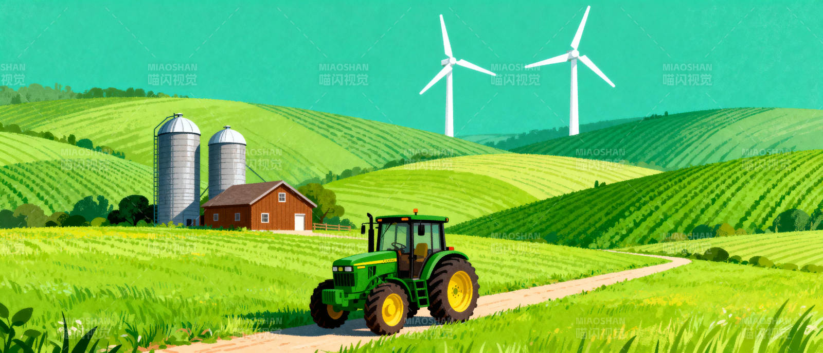 绿色农场风光图片