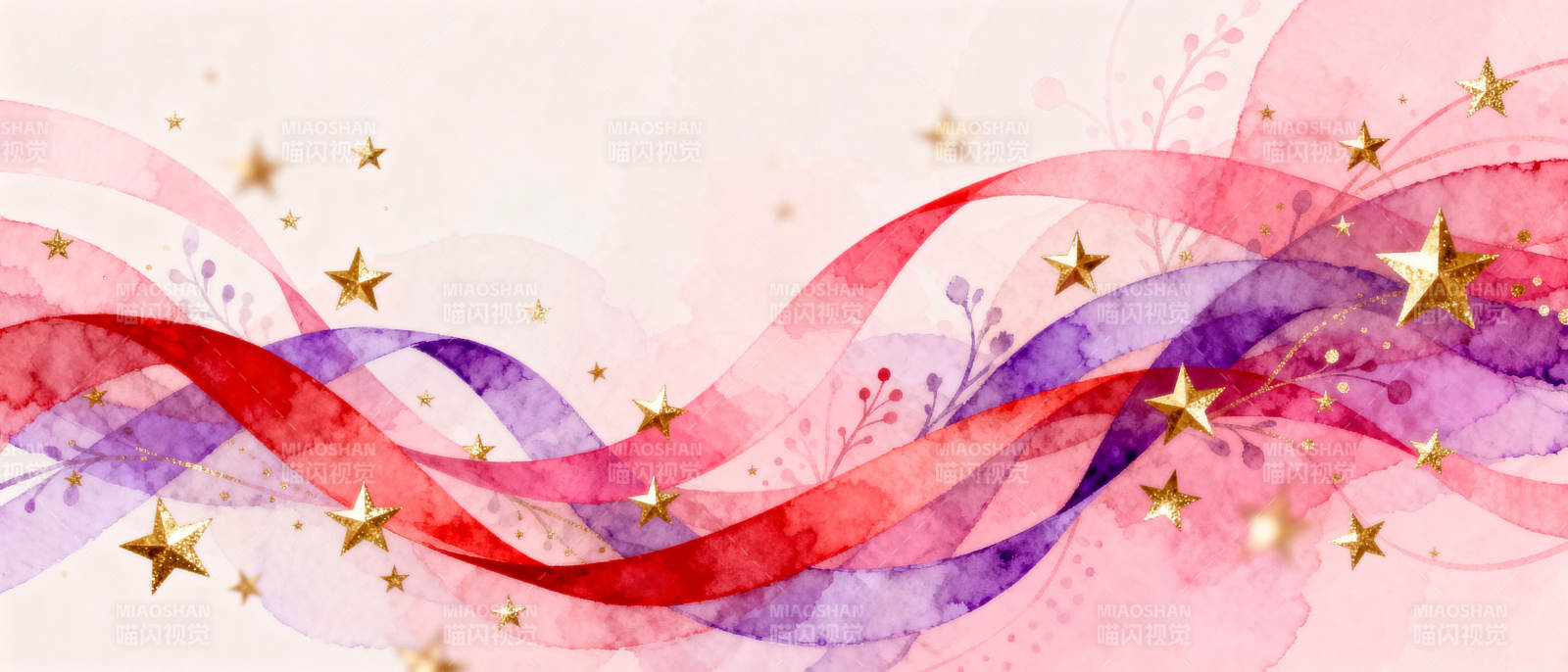 梦幻彩带星辰图片