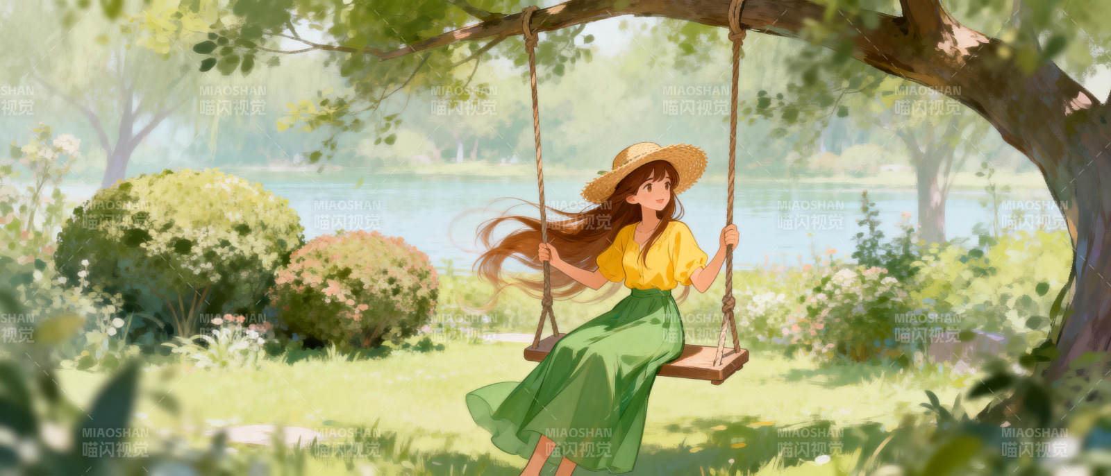 春日荡秋千图片