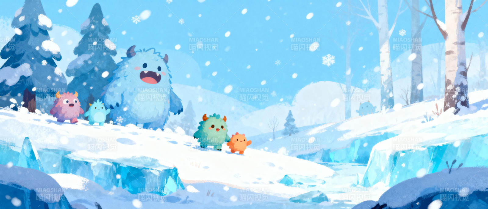 雪地萌兽乐园图片