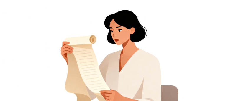 女子阅读卷轴图片