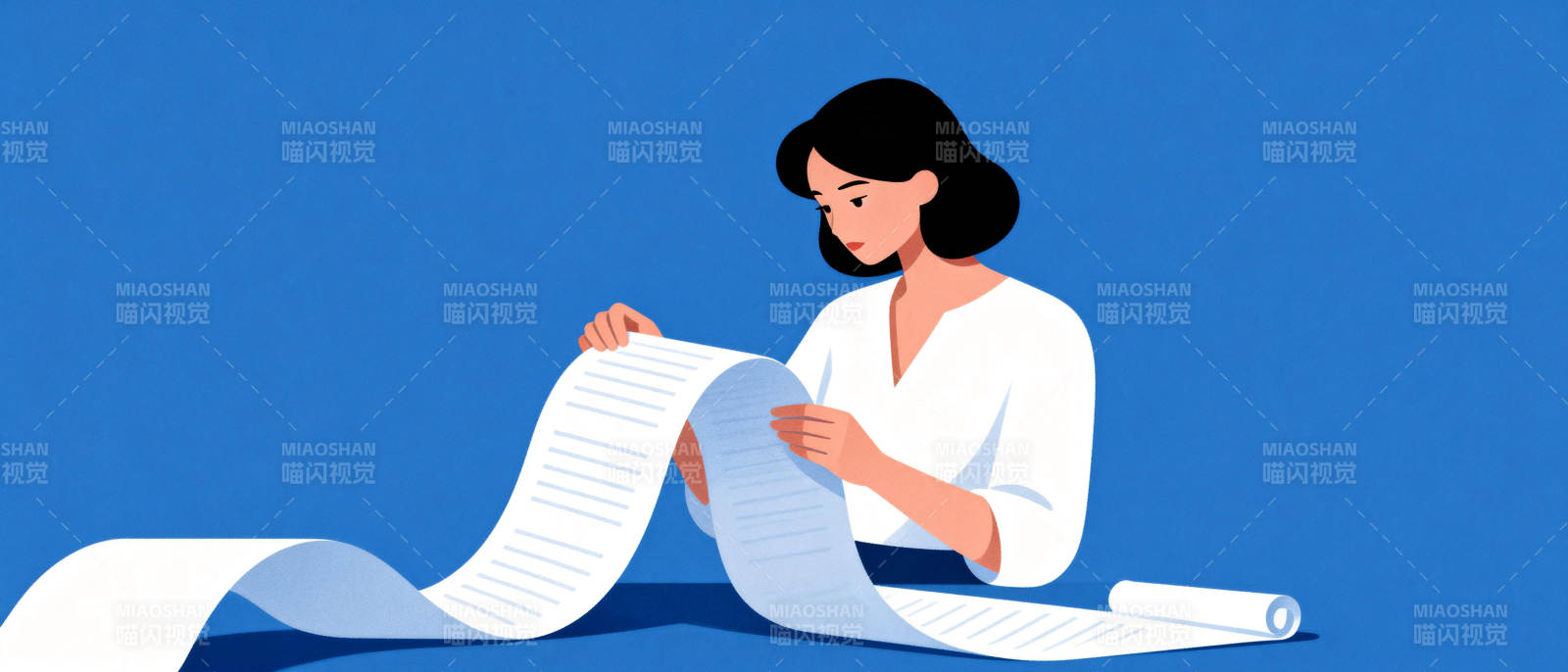 专注阅读长卷图片