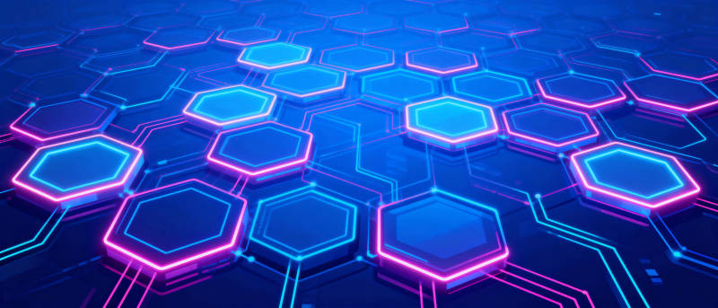 霓虹六边网格图片