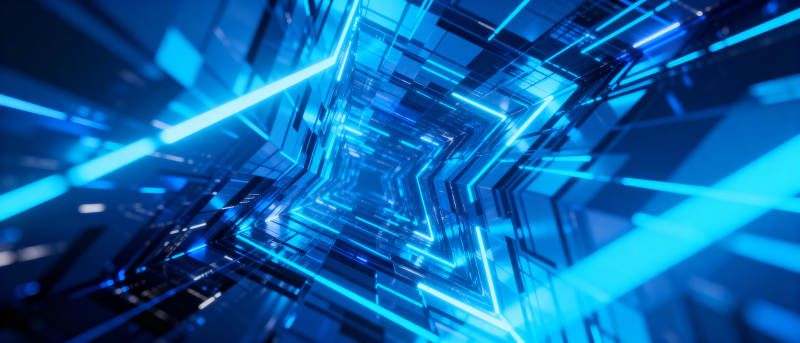 蓝色科技隧道图片