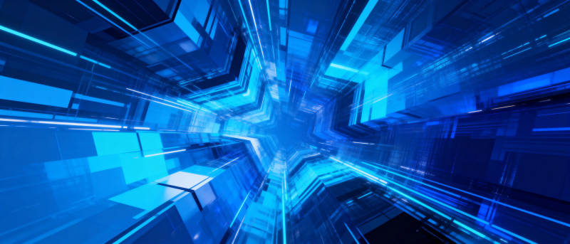 蓝色科技隧道图片