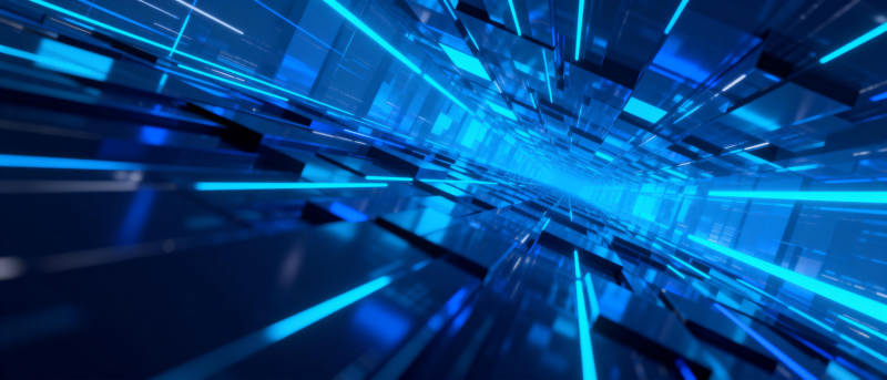 蓝色科技隧道图片