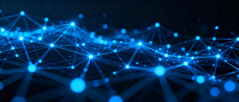 蓝色网络节点连接图片