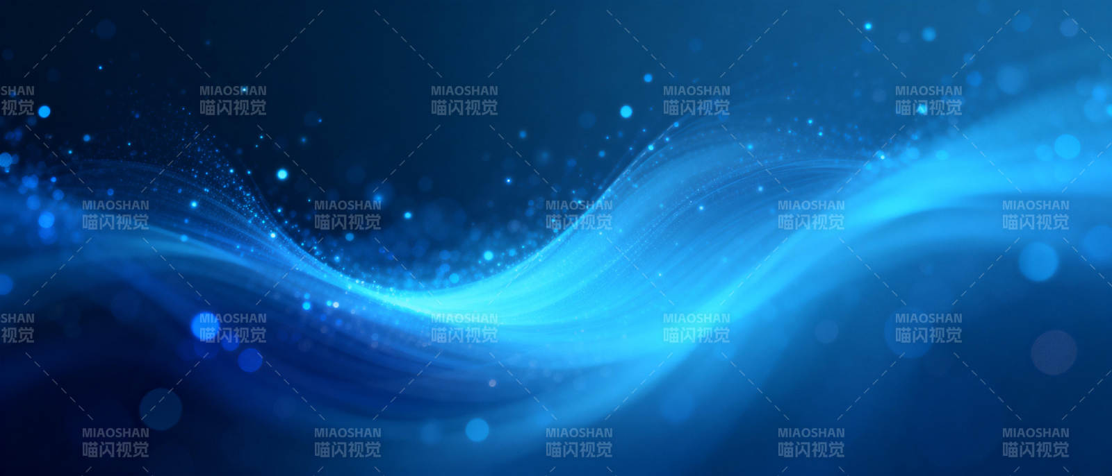 蓝色波浪光影图片