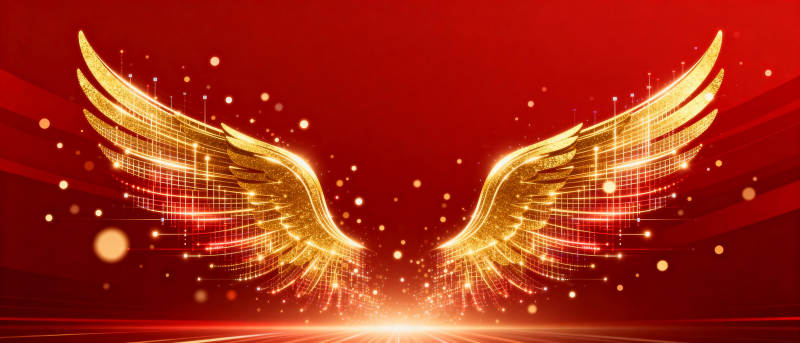 金色羽翼闪耀光芒图片