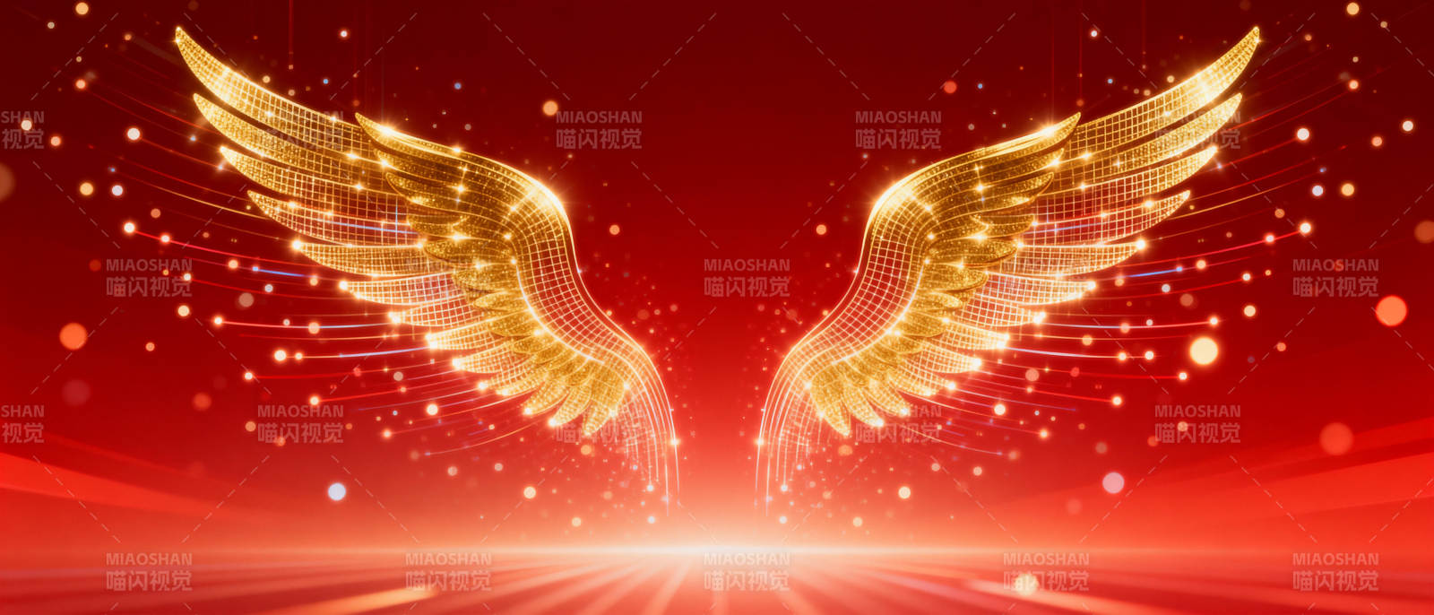 金色羽翼闪耀光芒图片