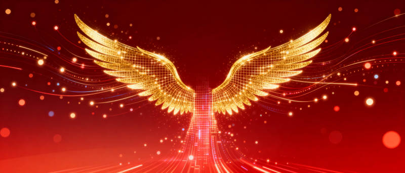 金色羽翼闪耀光芒图片