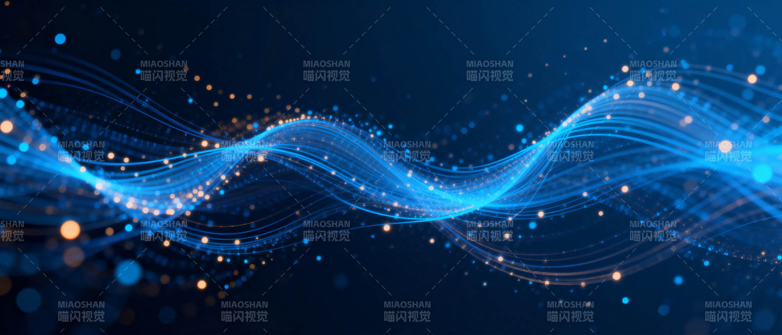 蓝光波纹流动图片