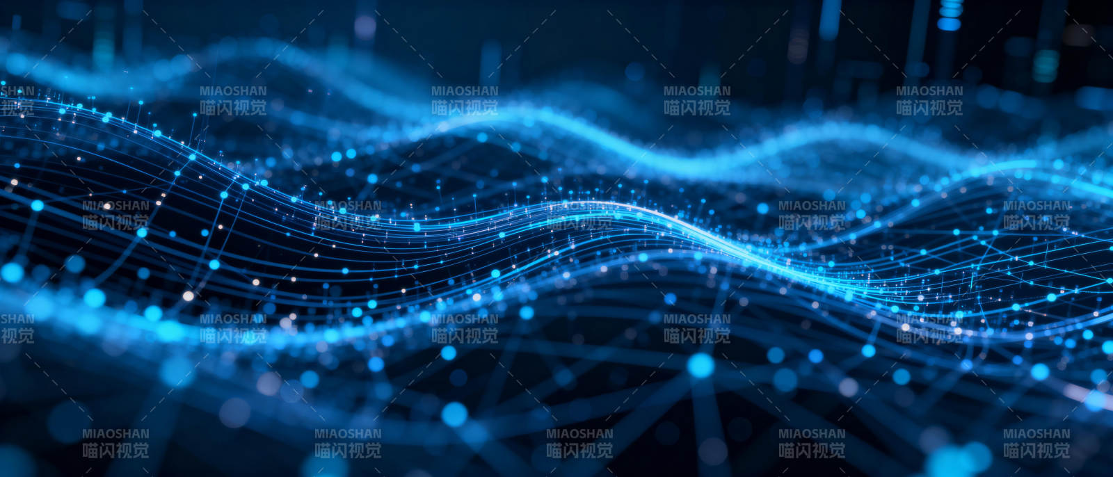 蓝色数据波浪图片