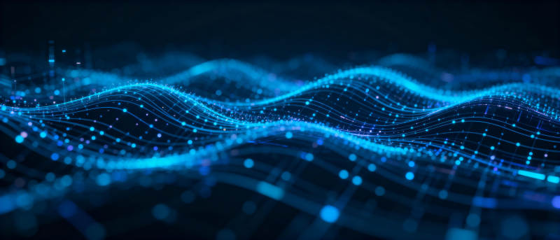 蓝色波浪科技感图片