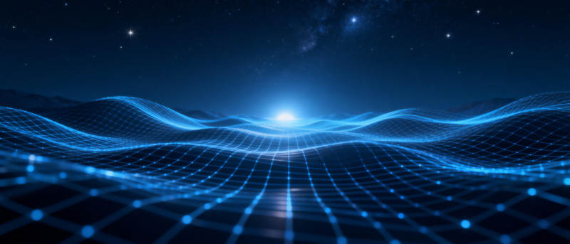 蓝色波浪星空图图片