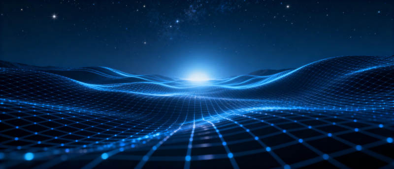 蓝色科技波浪图片