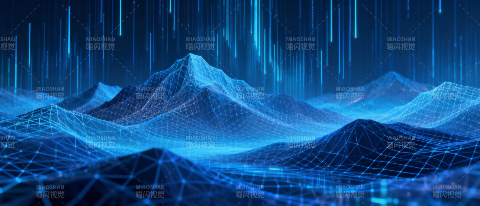 数字山脉夜景图片