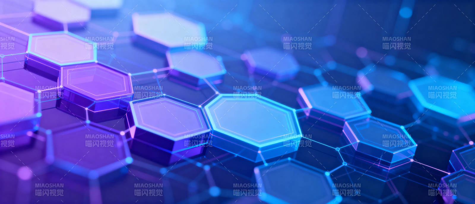 科技六边形网格图片
