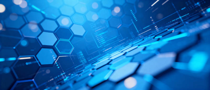 科技蓝光六边形图片