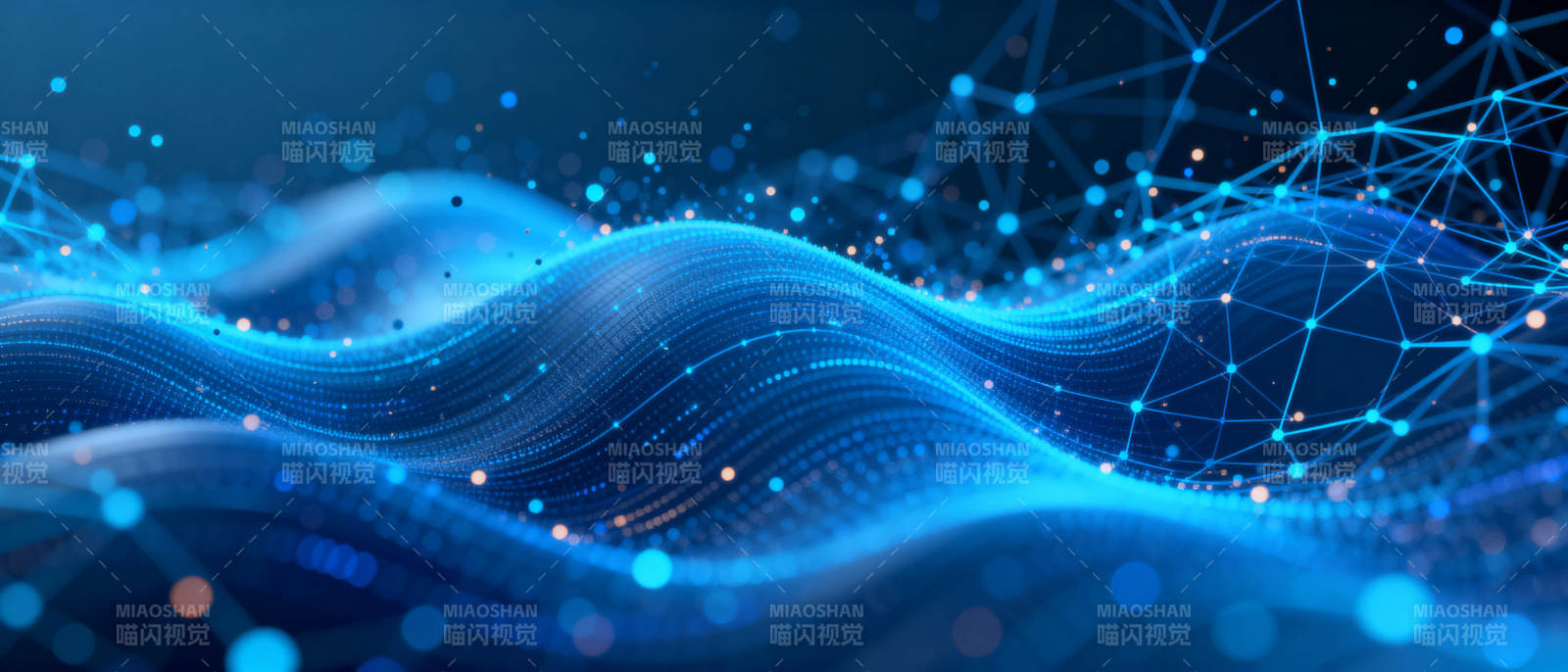 蓝色科技波浪图片