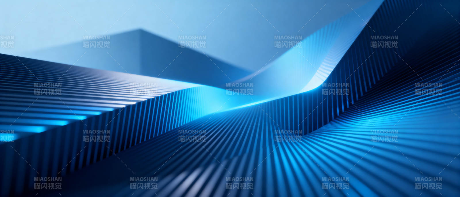 蓝色波浪线条图片