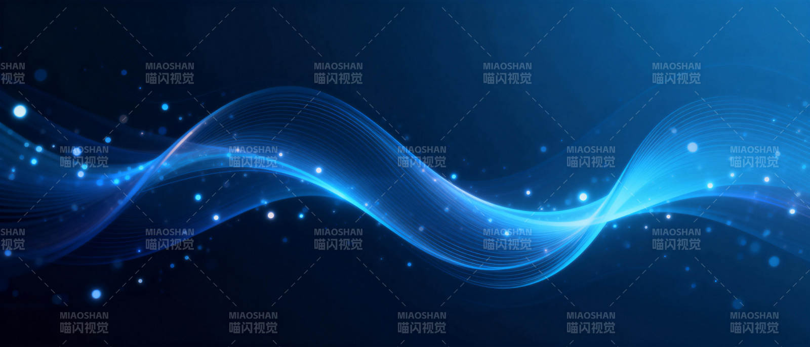 蓝色光波流动图片