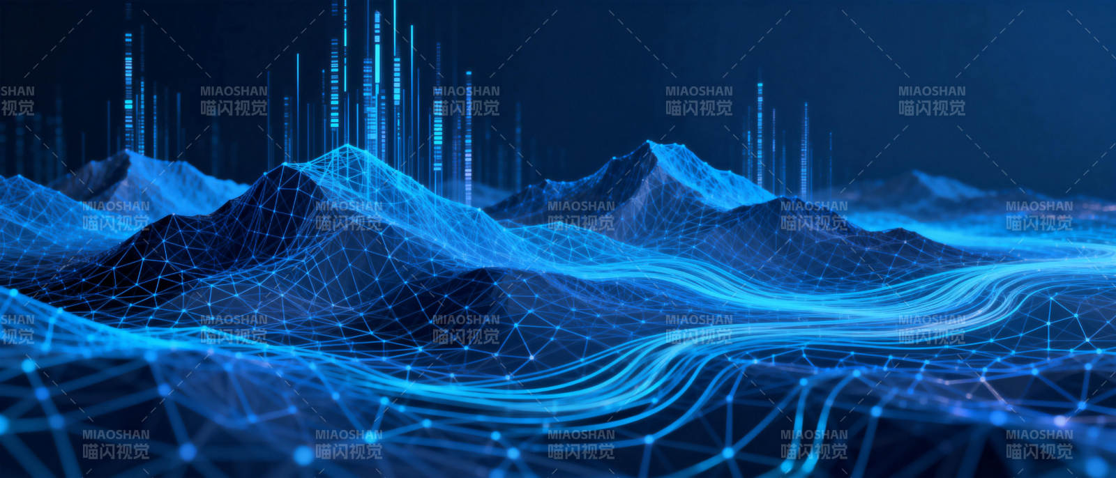 数字山峦光影交错图片