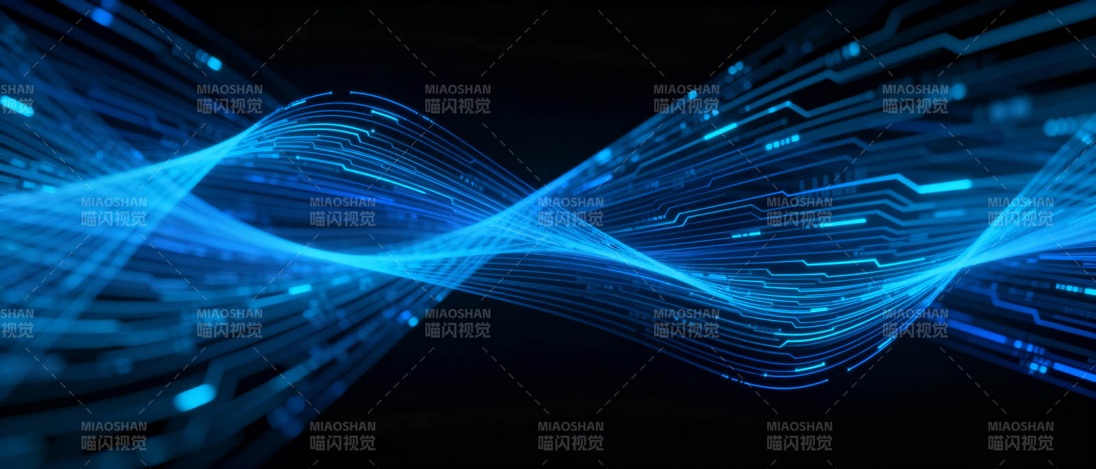 蓝色科技波纹图片