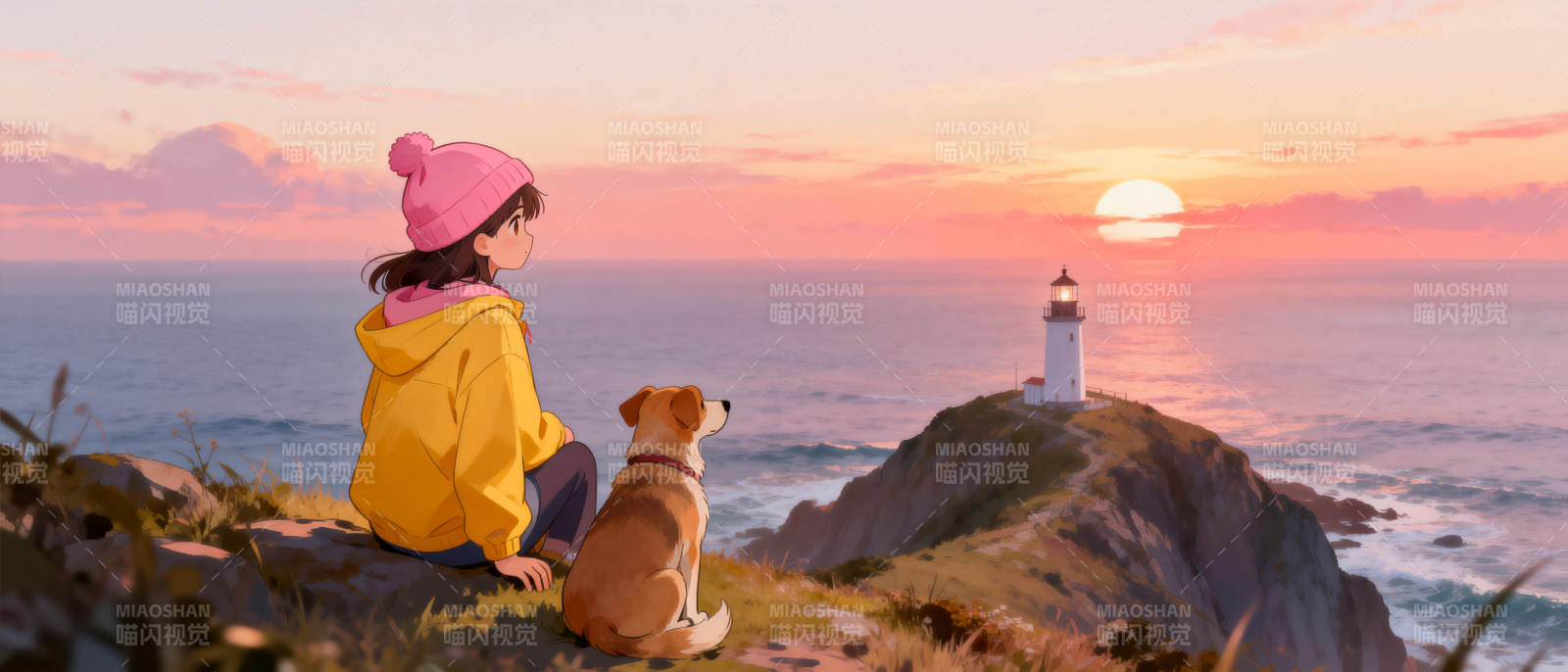 夕阳下的守望图片