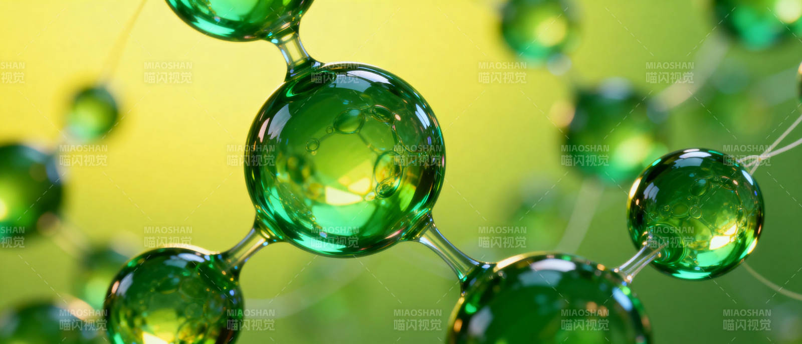 绿色分子结构图图片