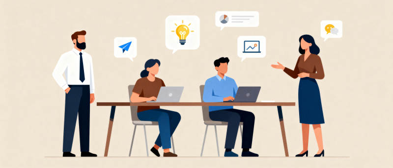 团队协作讨论中图片