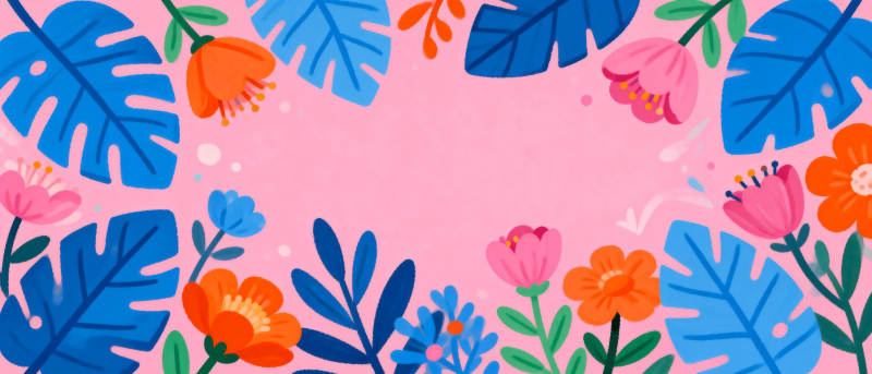 热带花叶边框图片