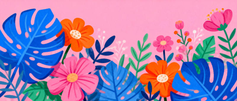 热带花叶绘图片