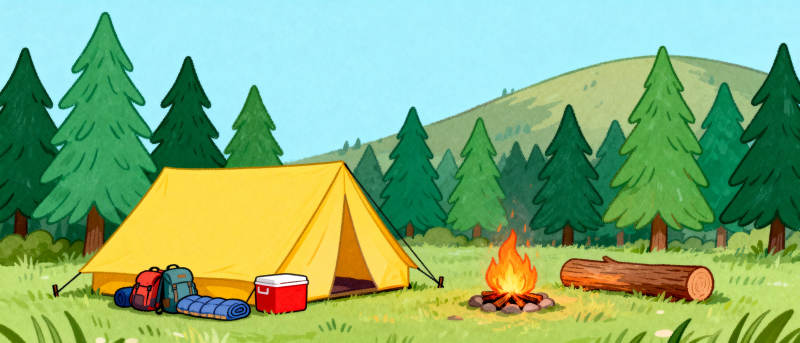 森林露营夜图片